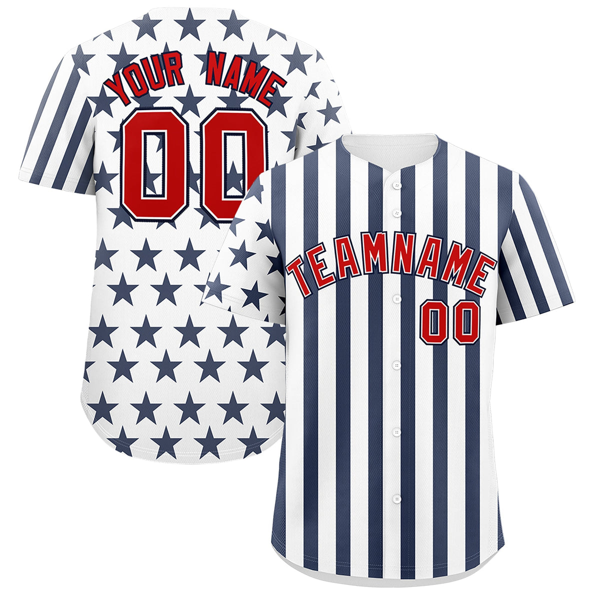 Custom White Navy American Flag Graffiti Pattern Baseball Jersey| KXKSHOP