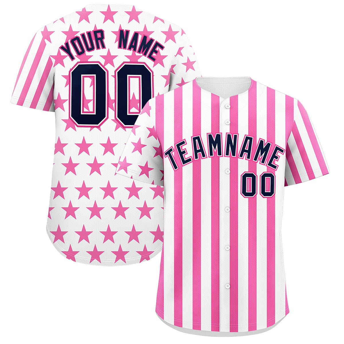 Custom White Pink American Flag Graffiti Pattern Baseball Jersey| KXKSHOP