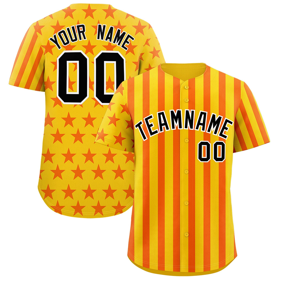 Custom Gold Orange American Flag Graffiti Pattern Baseball Jersey| KXKSHOP