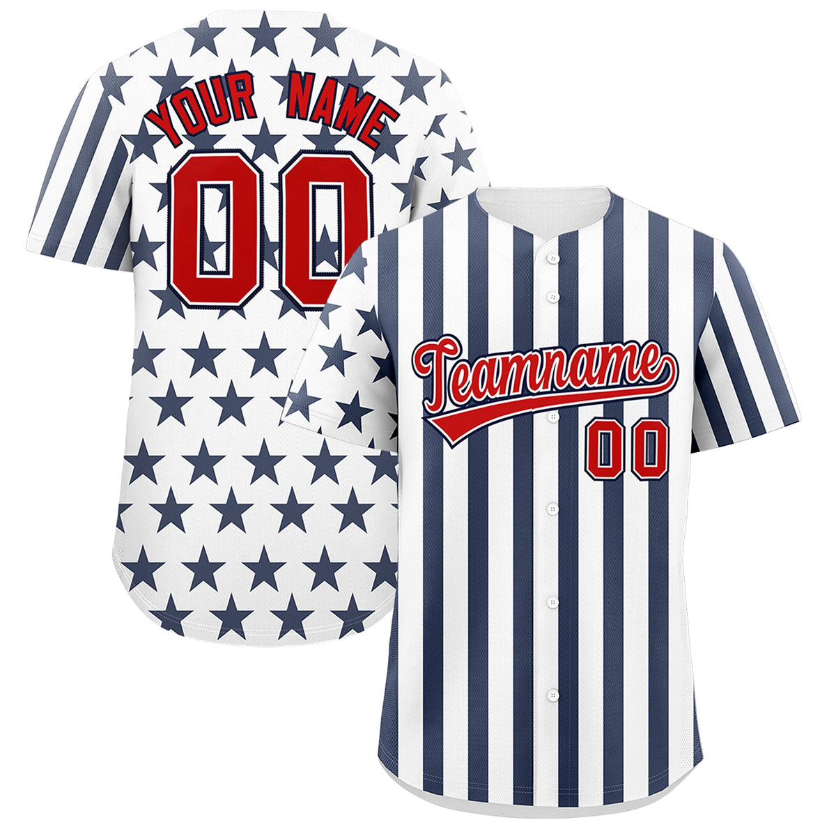 Custom White Navy American Flag Graffiti Pattern Baseball Jersey| KXKSHOP