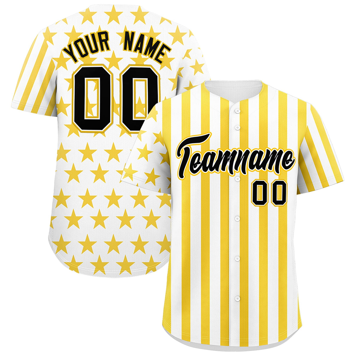 Custom White Gold American Flag Graffiti Pattern Baseball Jersey| KXKSHOP