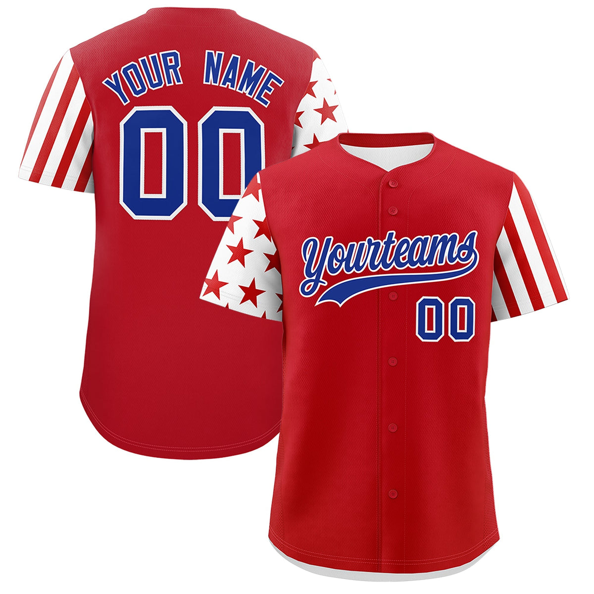 Custom Red White American Flag Raglan Sleeves Baseball Jersey| KXKSHOP