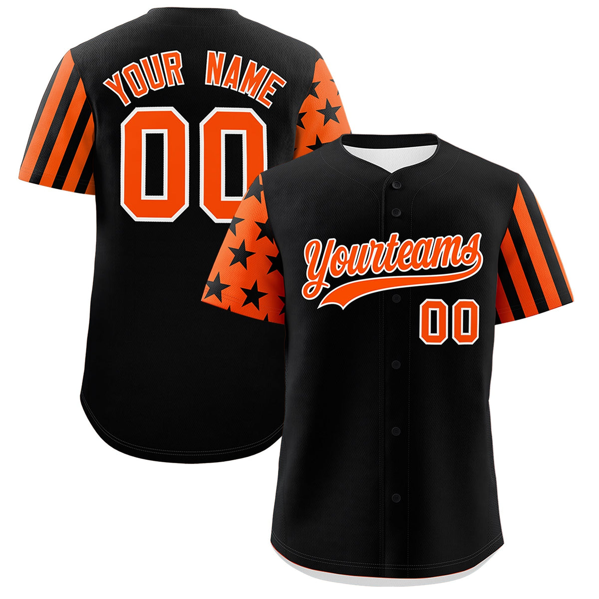 Custom Black Orange American Flag Raglan Sleeves Baseball Jersey| KXKSHOP
