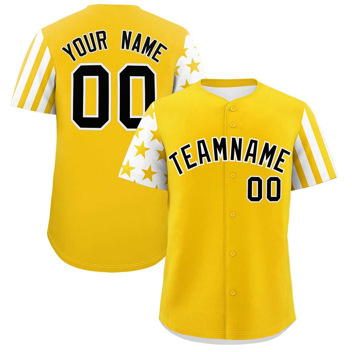 Custom Gold White American Flag Raglan Sleeves Baseball Jersey| KXKSHOP