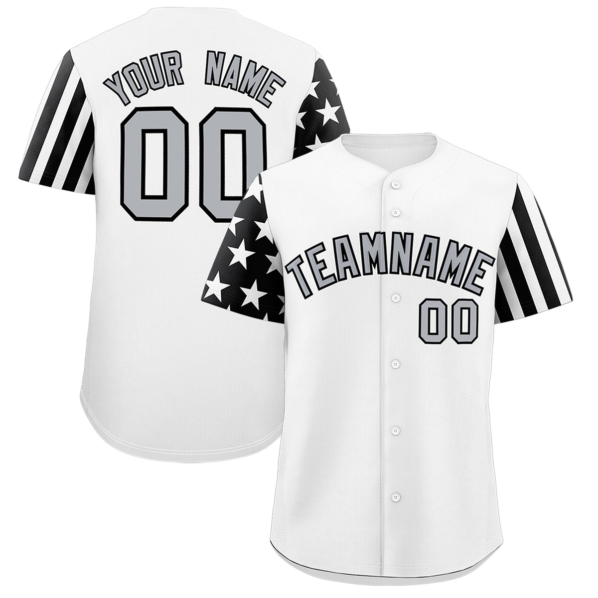 Custom White Black American Flag Raglan Sleeves Baseball Jersey| KXKSHOP