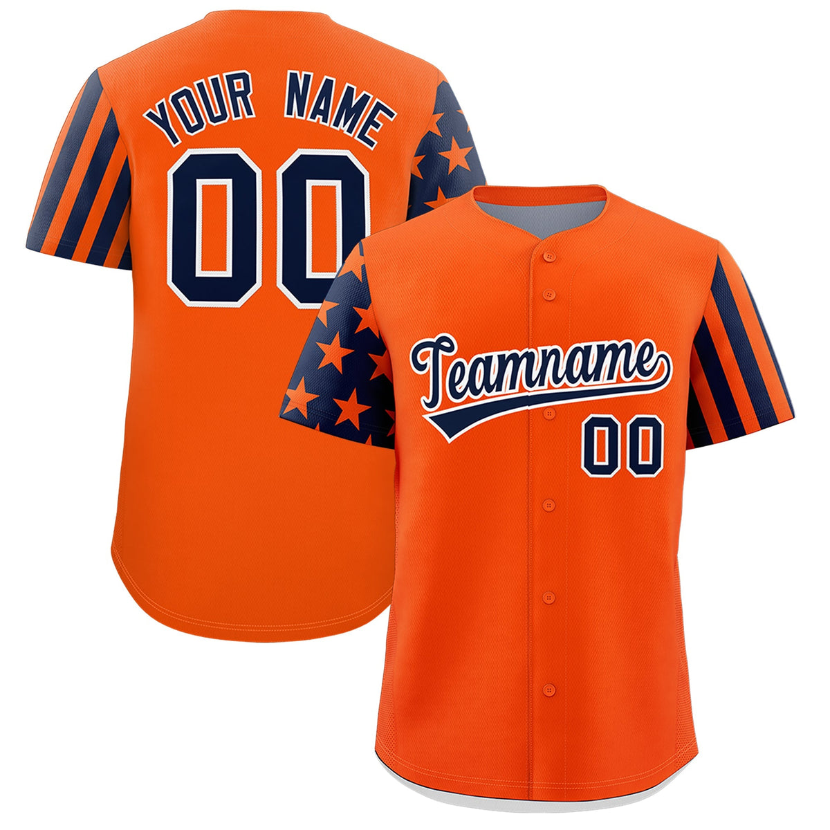 Custom Orange Navy Black American Flag Raglan Sleeves Baseball Jersey| KXKSHOP