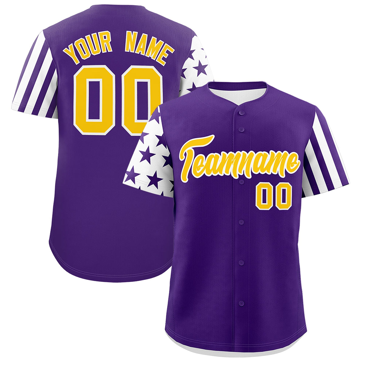 Custom Purple White American Flag Raglan Sleeves Baseball Jersey| KXKSHOP