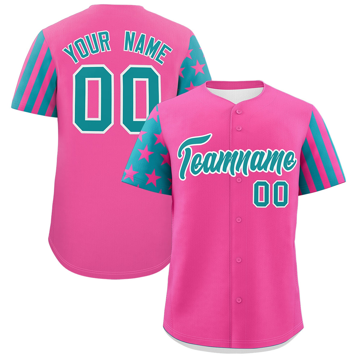 Custom Pink Teal American Flag Raglan Sleeves Baseball Jersey| KXKSHOP
