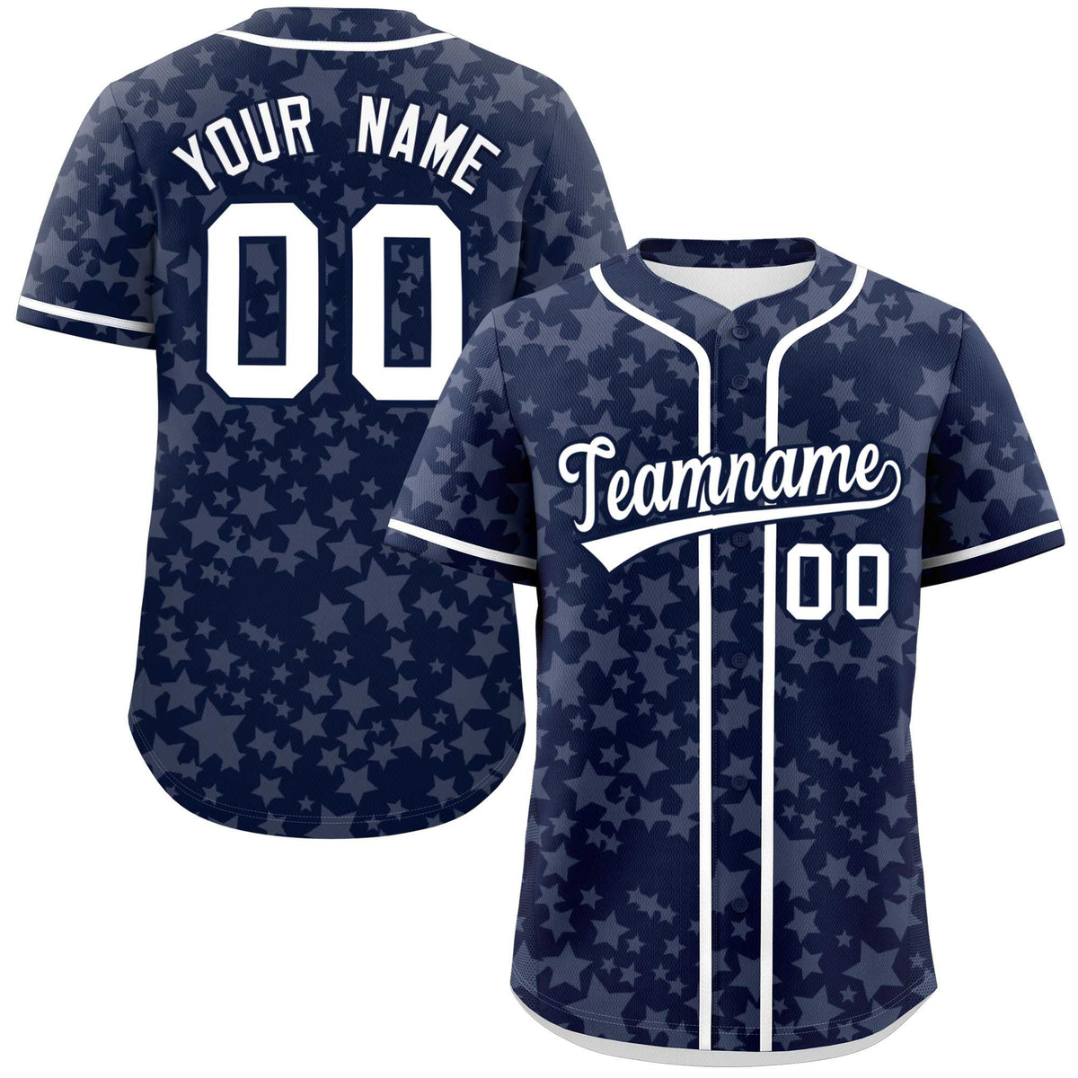 Custom Navy White Personalized Star Graffiti Pattern Authentic Baseball Jersey | KXKSHOP