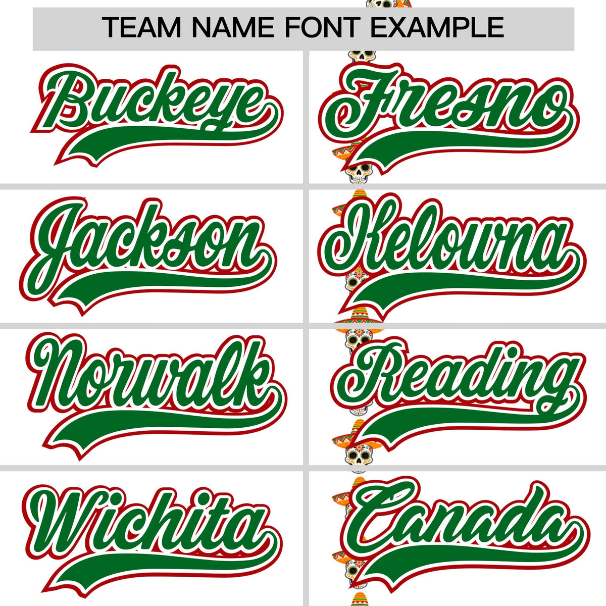 Custom White Kelly Green Red Graffiti Pattern Mexican style Stretch Fabric Baseball Jersey| KXKSHOP