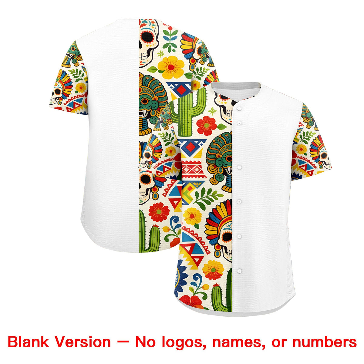 Custom White Kelly Green Gold Graffiti Pattern Mexican style Stretch Fabric Baseball Jersey| KXKSHOP
