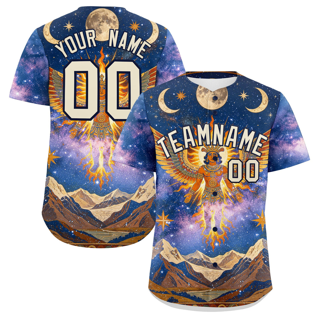 Custom Cream Navy Graffiti Pattern Mexican style Stretch Fabric Baseball Jersey| KXKSHOP