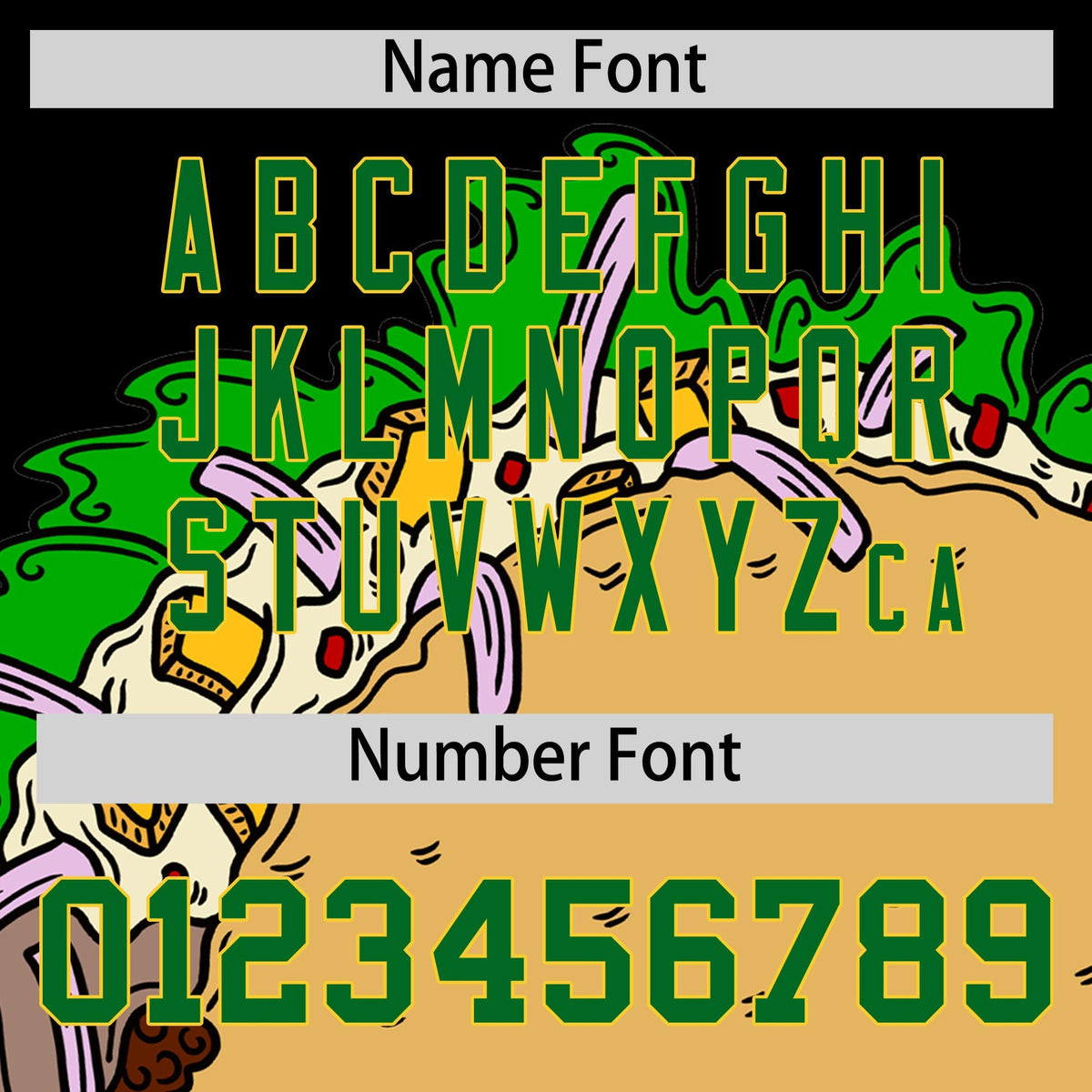 Custom Black Kelly Green Gold Graffiti Pattern Mexican style Stretch Fabric Baseball Jersey| KXKSHOP
