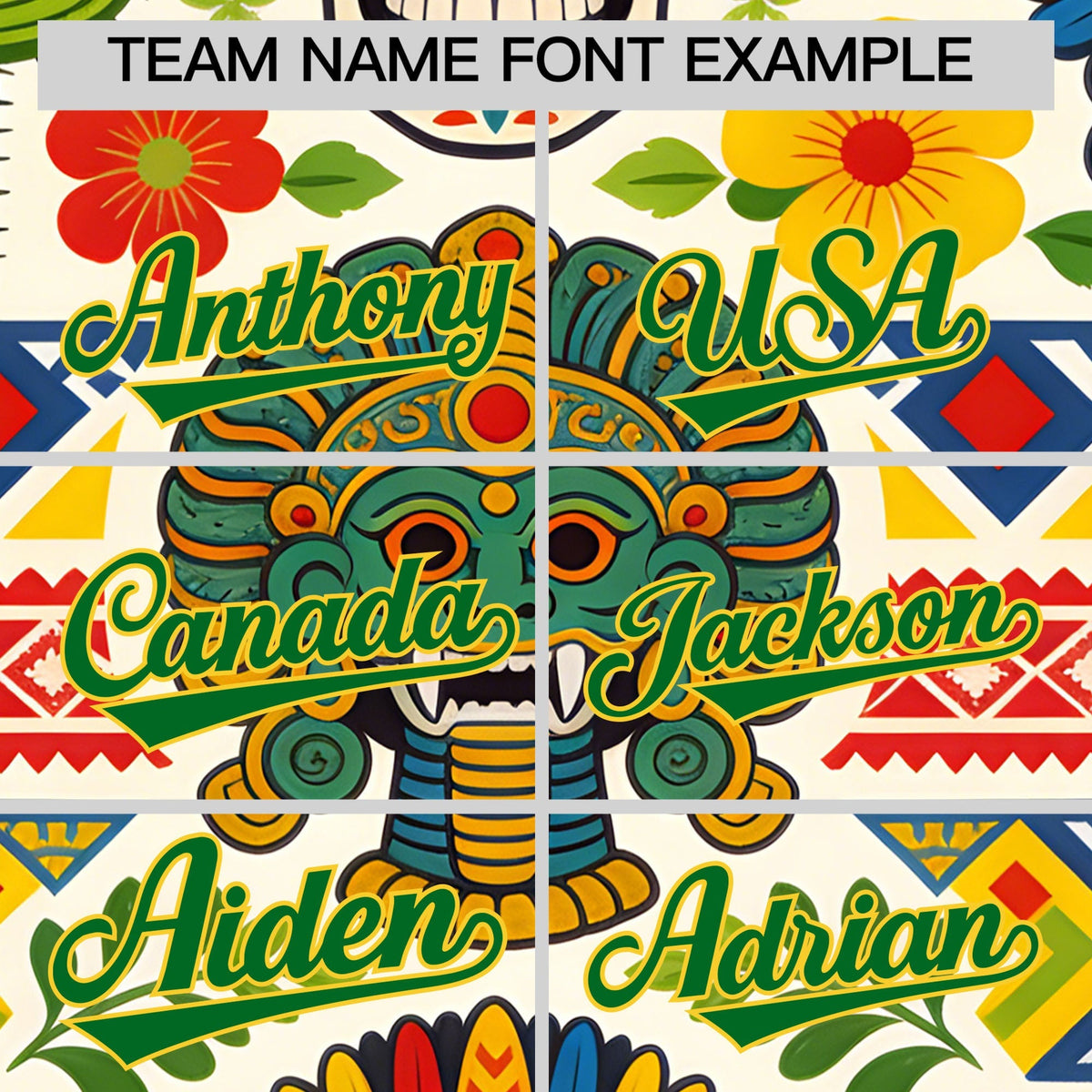 Custom White Kelly Green Gold Graffiti Pattern Mexican style Stretch Fabric Baseball Jersey| KXKSHOP