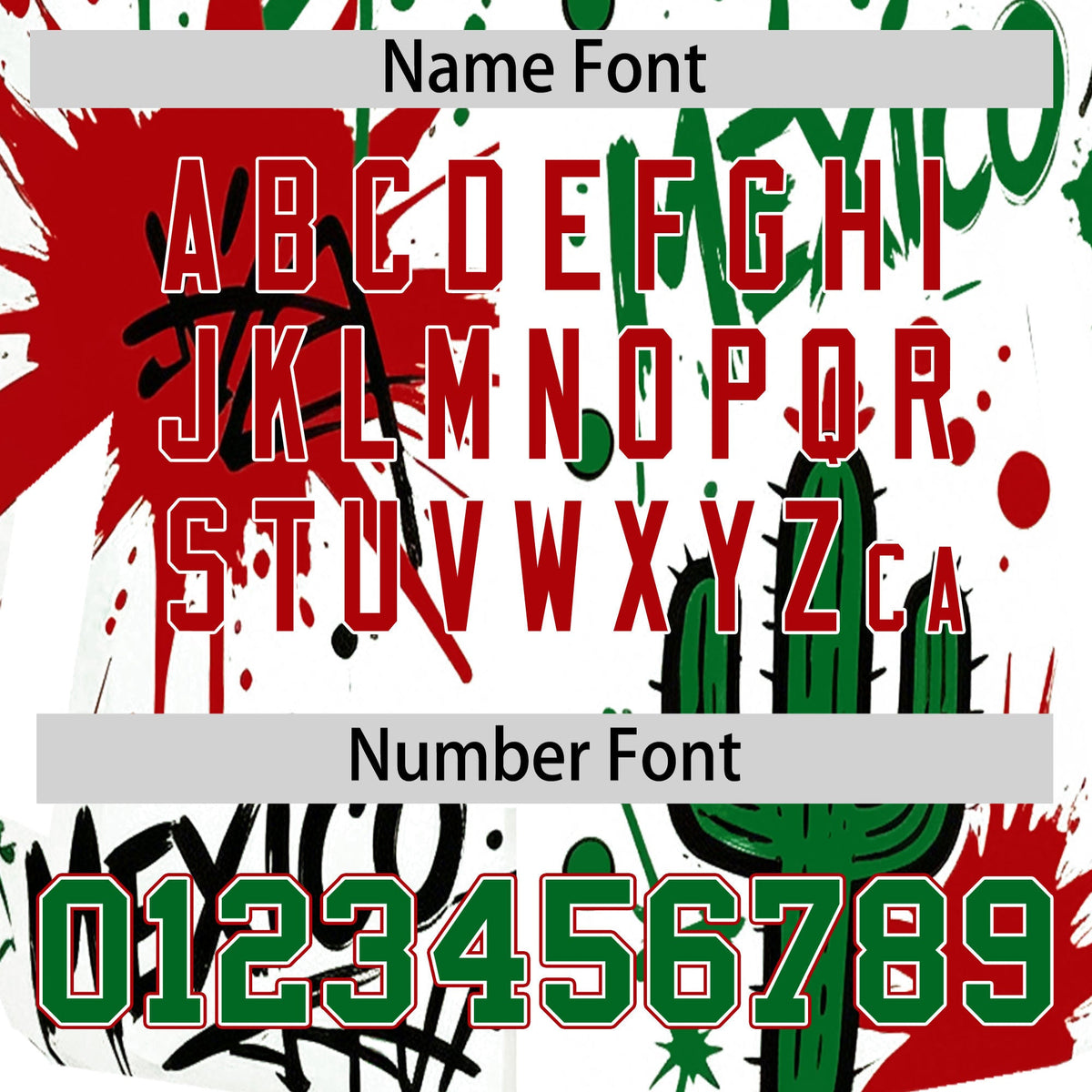 Custom White Kelly Green Red Graffiti Pattern Mexican style Stretch Fabric Baseball Jersey| KXKSHOP