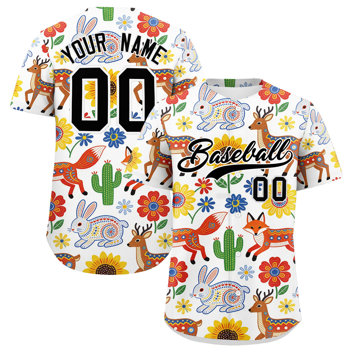 Custom White Black Graffiti Pattern Mexican style Stretch Fabric Baseball Jersey| KXKSHOP
