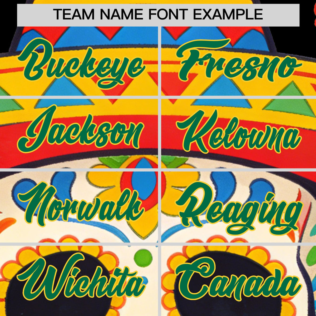 Custom Black Kelly Green Gold Graffiti Pattern Mexican style Stretch Fabric Baseball Jersey| KXKSHOP