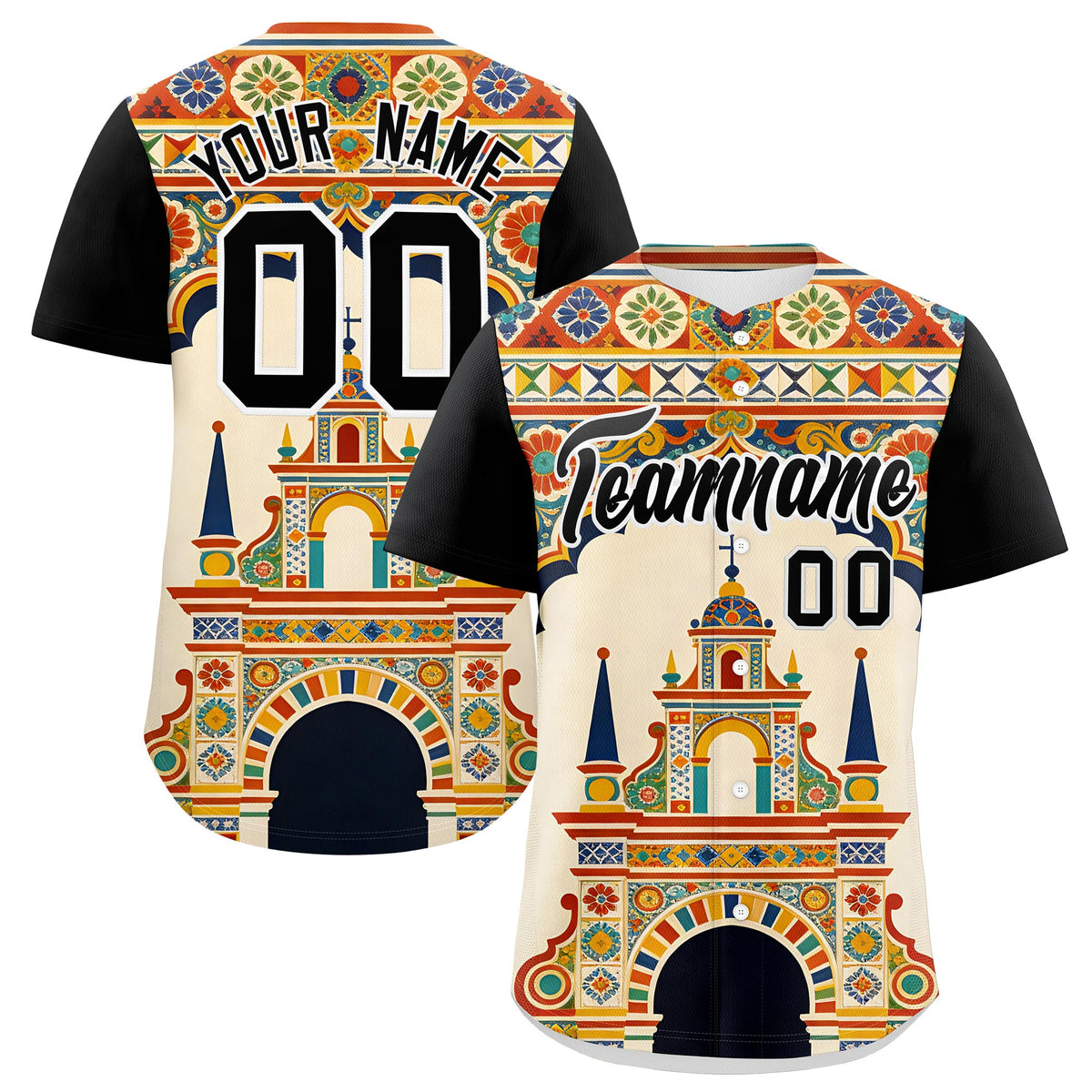 Custom Black White Graffiti Pattern Mexican style Stretch Fabric Baseball Jersey| KXKSHOP