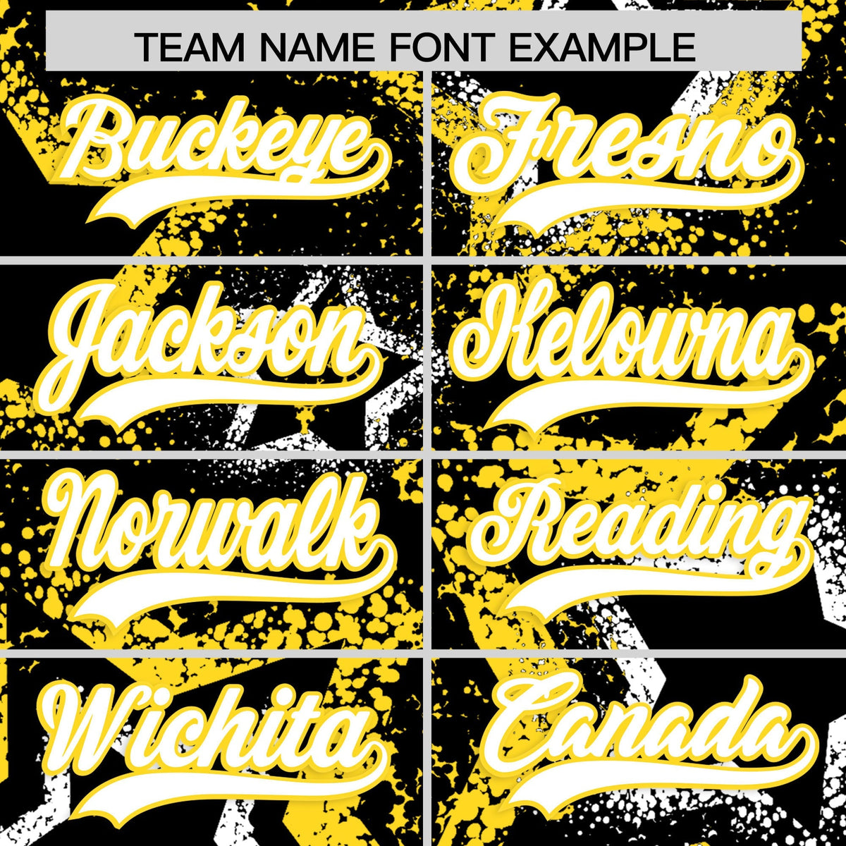 Custom Black White Gold Star-Shaped Ink Texture Graffiti Pattern Baseball Jersey | Sublimation Printed & Stitched,Add Name and Numbern,Perfect for Parties,Perfect for Training | KXKSHOP