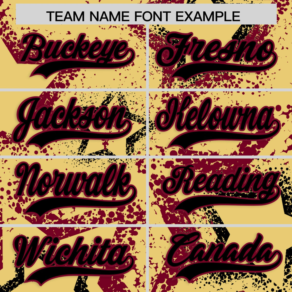 Custom Khaki Black Crimson Star-Shaped Ink Texture Graffiti Pattern Baseball Jersey | Sublimation Printed &amp; Stitched,Add Name and Numbern,Perfect for Parties,Perfect for Training | KXKSHOP