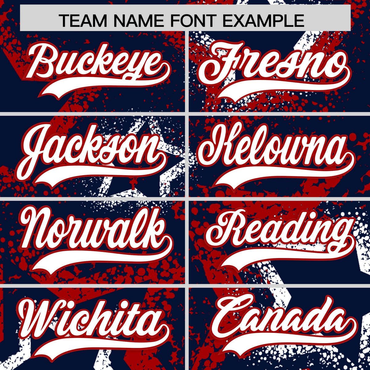 Custom Navy White Red Star-Shaped Ink Texture Graffiti Pattern Baseball Jersey | Sublimation Printed & Stitched,Add Name and Numbern,Perfect for Parties,Perfect for Training | KXKSHOP