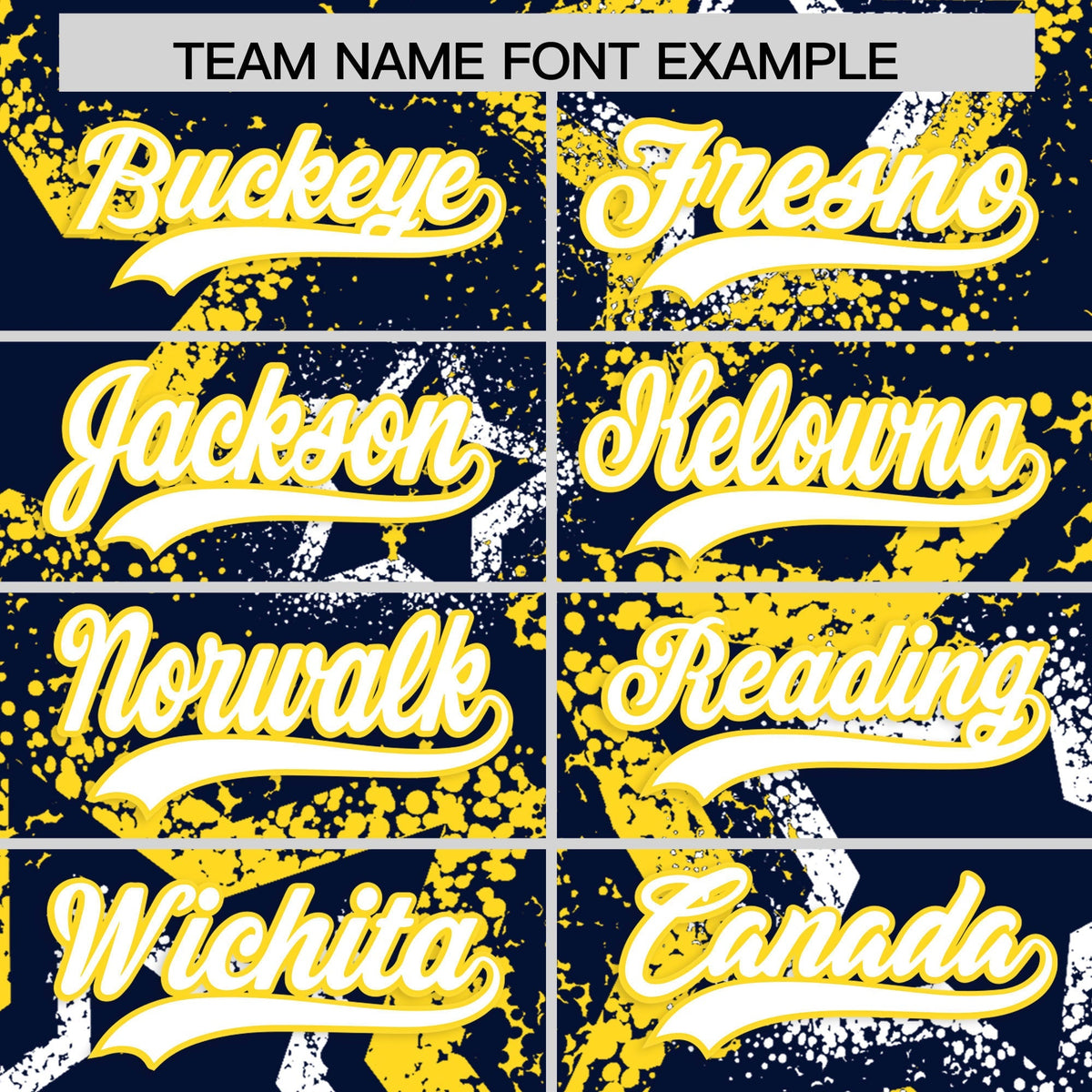 Custom Navy White Gold Star-Shaped Ink Texture Graffiti Pattern Baseball Jersey | Sublimation Printed & Stitched,Add Name and Numbern,Perfect for Parties,Perfect for Training | KXKSHOP