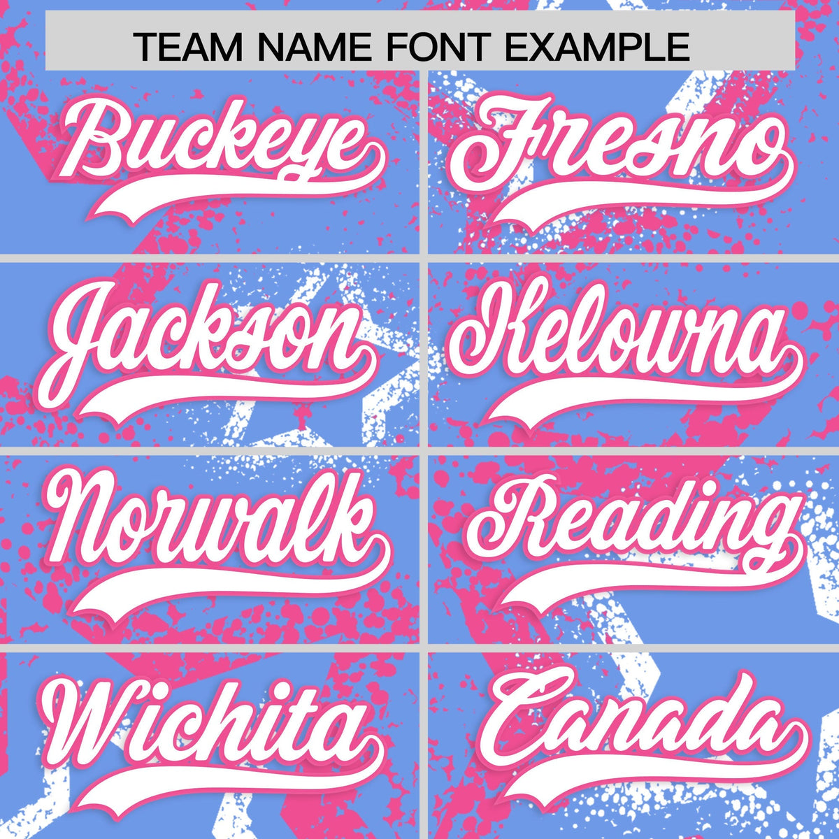 Custom Light Blue White Pink Star-Shaped Ink Texture Graffiti Pattern Baseball Jersey | Sublimation Printed &amp; Stitched,Add Name and Numbern,Perfect for Parties,Perfect for Training | KXKSHOP