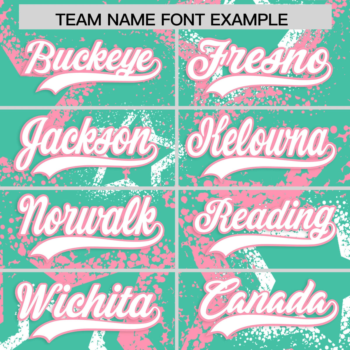 Custom Bright Green White Light Pink Star-Shaped Ink Texture Graffiti Pattern Baseball Jersey | Sublimation Printed & Stitched,Add Name and Numbern,Perfect for Parties,Perfect for Training | KXKSHOP