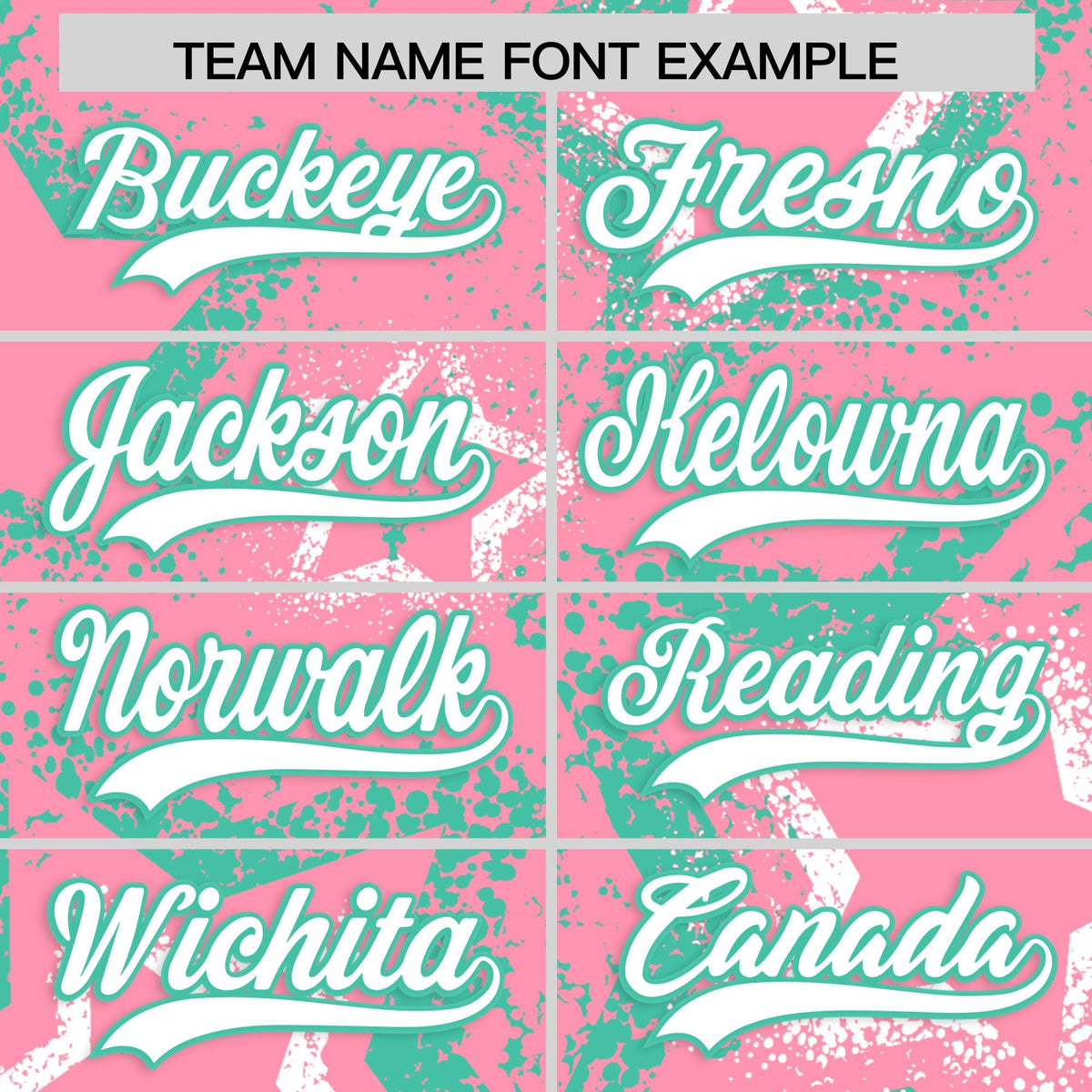 Custom Light Pink White Bright Green Star-Shaped Ink Texture Graffiti Pattern Baseball Jersey | Sublimation Printed & Stitched,Add Name and Numbern,Perfect for Parties,Perfect for Training | KXKSHOP