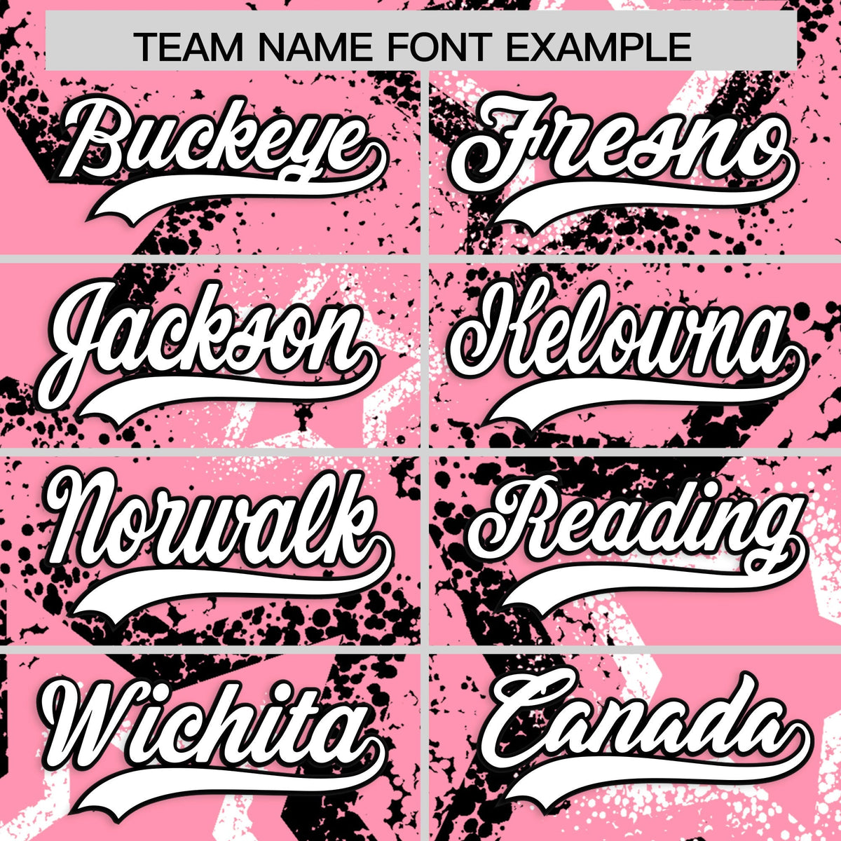 Custom Light Pink White Black Star-Shaped Ink Texture Graffiti Pattern Baseball Jersey | Sublimation Printed & Stitched,Add Name and Numbern,Perfect for Parties,Perfect for Training | KXKSHOP