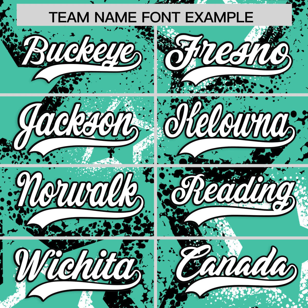 Custom Bright Green White Black Star-Shaped Ink Texture Graffiti Pattern Baseball Jersey | Sublimation Printed & Stitched,Add Name and Numbern,Perfect for Parties,Perfect for Training | KXKSHOP