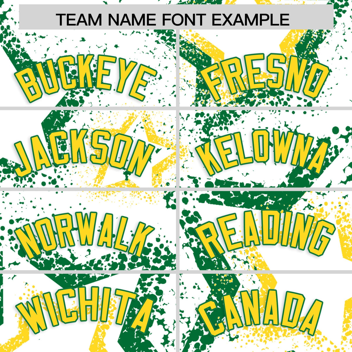 Custom White Kelly Green Gold Star-Shaped Ink Texture Graffiti Pattern Baseball Jersey | Sublimation Printed &amp; Stitched,Add Name and Numbern,Perfect for Parties,Perfect for Training | KXKSHOP