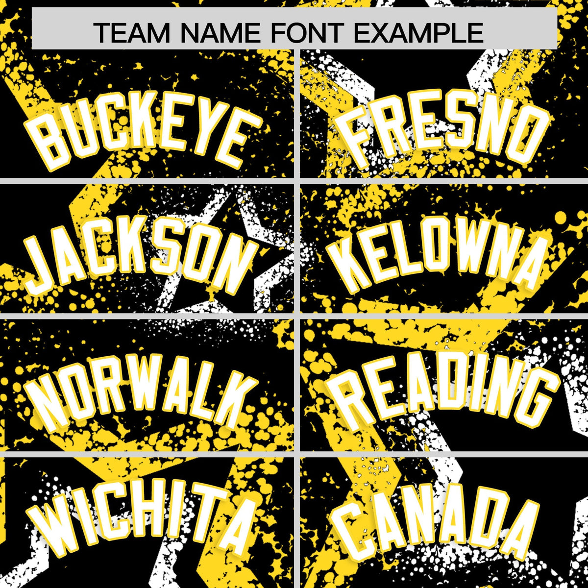Custom Black White Gold Star-Shaped Ink Texture Graffiti Pattern Baseball Jersey | Sublimation Printed & Stitched,Add Name and Numbern,Perfect for Parties,Perfect for Training | KXKSHOP