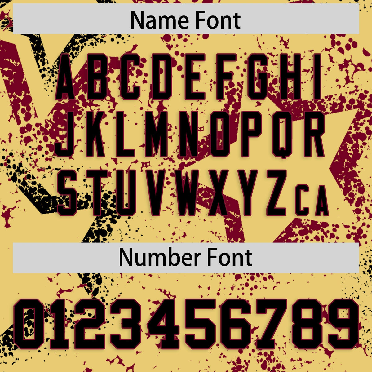 Custom Khaki Black Crimson Star-Shaped Ink Texture Graffiti Pattern Baseball Jersey | Sublimation Printed &amp; Stitched,Add Name and Numbern,Perfect for Parties,Perfect for Training | KXKSHOP