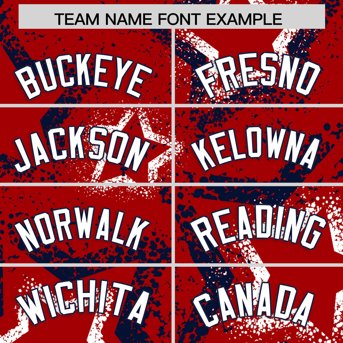 Custom Red White Navy Star-Shaped Ink Texture Graffiti Pattern Baseball Jersey | Sublimation Printed & Stitched,Add Name and Numbern,Perfect for Parties,Perfect for Training | KXKSHOP