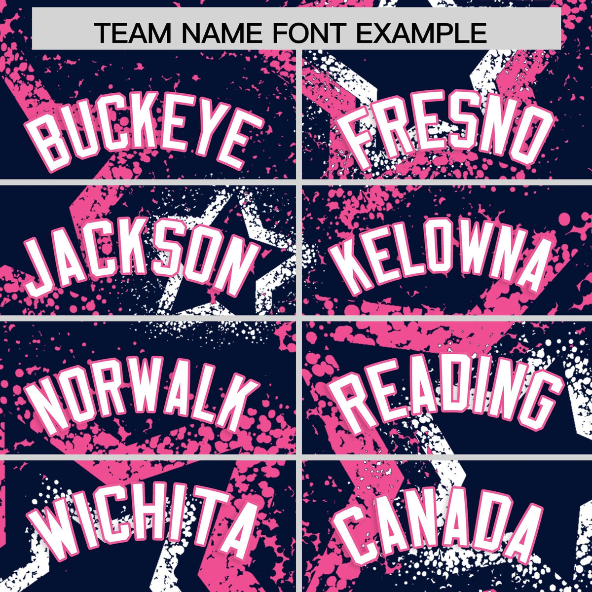 Custom Navy White Pink Star-Shaped Ink Texture Graffiti Pattern Baseball Jersey | Sublimation Printed &amp; Stitched,Add Name and Numbern,Perfect for Parties,Perfect for Training | KXKSHOP