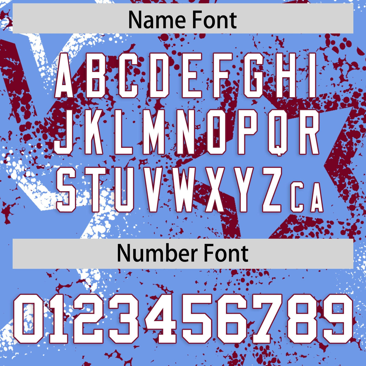 Custom Light Blue White Crimson Star-Shaped Ink Texture Graffiti Pattern Baseball Jersey | Sublimation Printed &amp; Stitched,Add Name and Numbern,Perfect for Parties,Perfect for Training | KXKSHOP