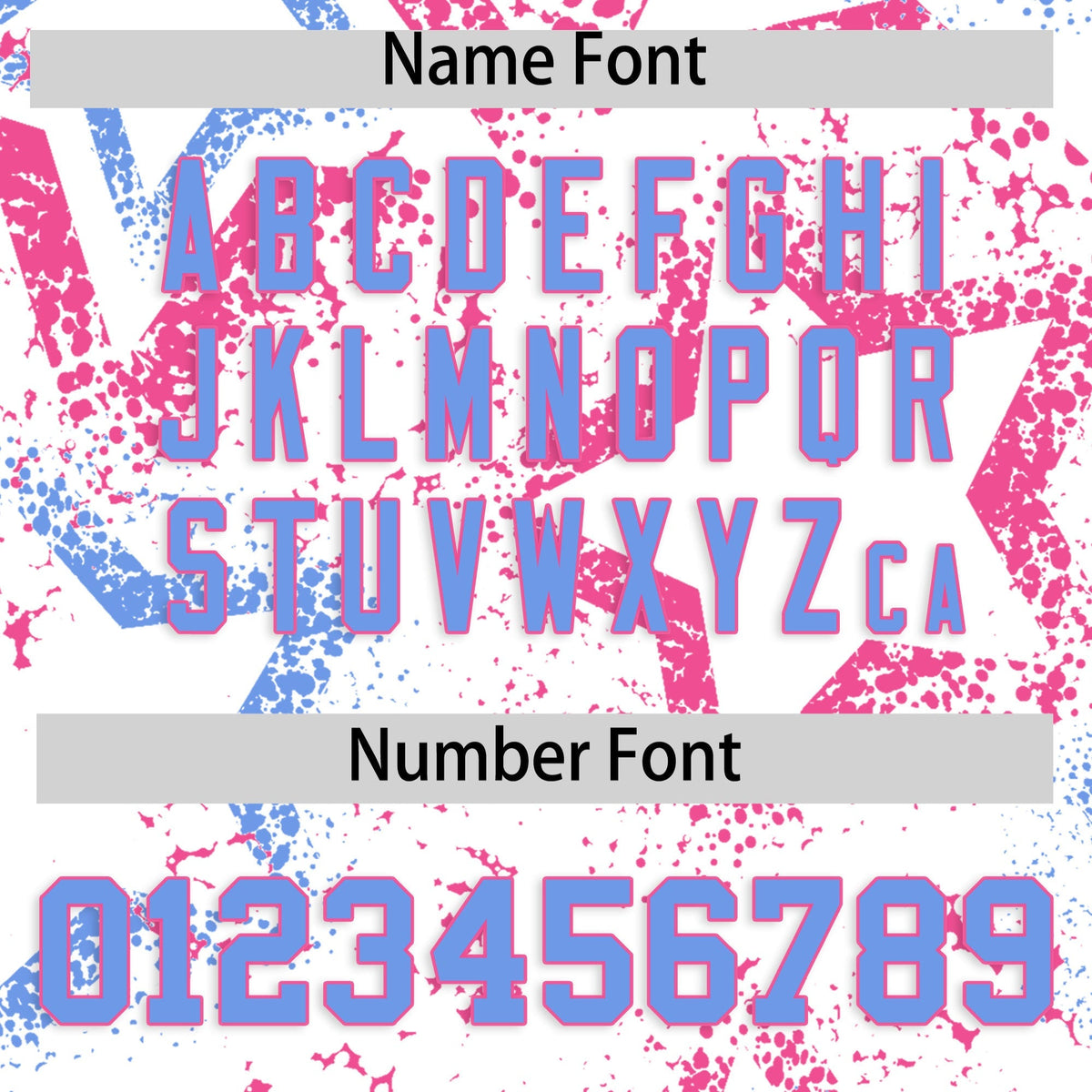 Custom White Pink Light Blue Star-Shaped Ink Texture Graffiti Pattern Baseball Jersey | Sublimation Printed &amp; Stitched,Add Name and Numbern,Perfect for Parties,Perfect for Training | KXKSHOP