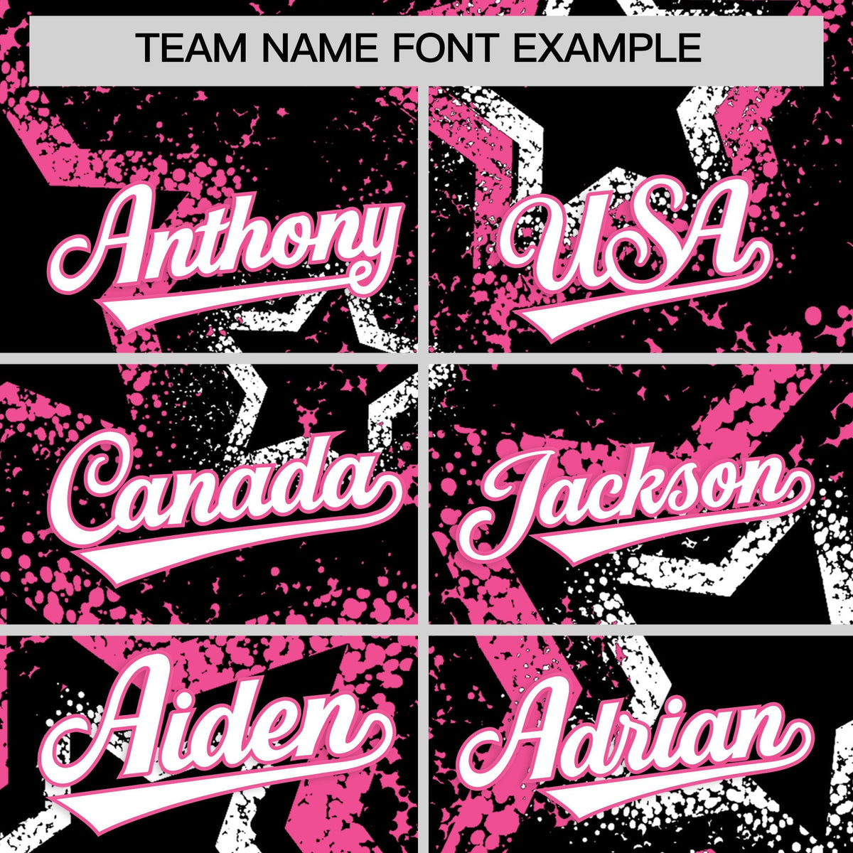 Custom Black White Pink Star-Shaped Ink Texture Graffiti Pattern Baseball Jersey | Sublimation Printed &amp; Stitched,Add Name and Numbern,Perfect for Parties,Perfect for Training | KXKSHOP