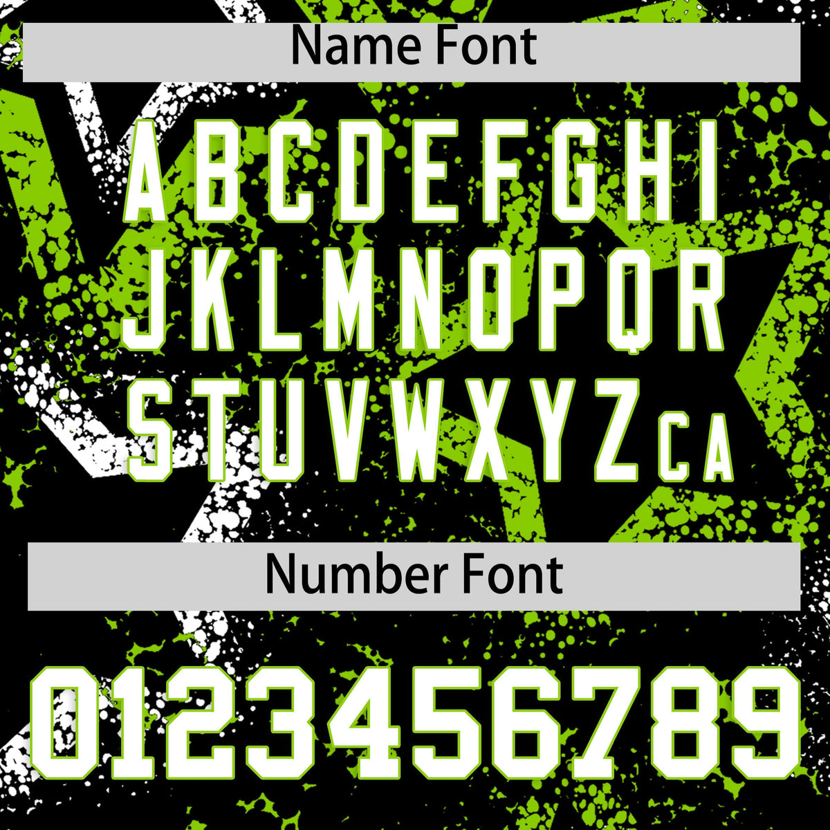 Custom Black White Neon Green Star-Shaped Ink Texture Graffiti Pattern Baseball Jersey | Sublimation Printed &amp; Stitched,Add Name and Numbern,Perfect for Parties,Perfect for Training | KXKSHOP