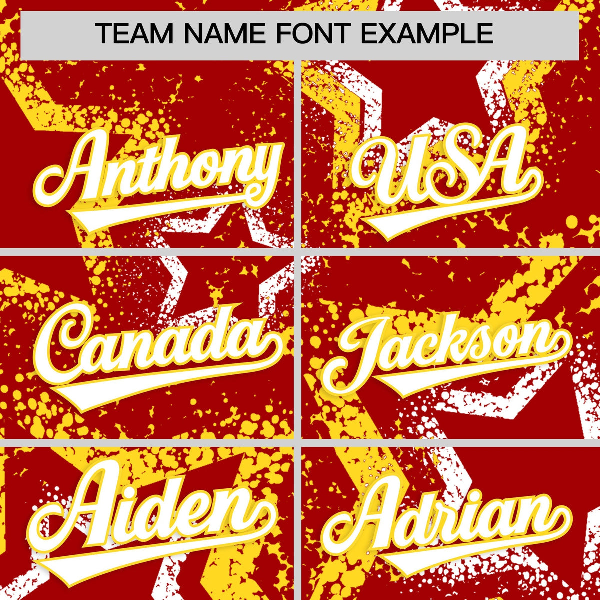 Custom Red White Gold Star-Shaped Ink Texture Graffiti Pattern Baseball Jersey | Sublimation Printed & Stitched,Add Name and Numbern,Perfect for Parties,Perfect for Training | KXKSHOP