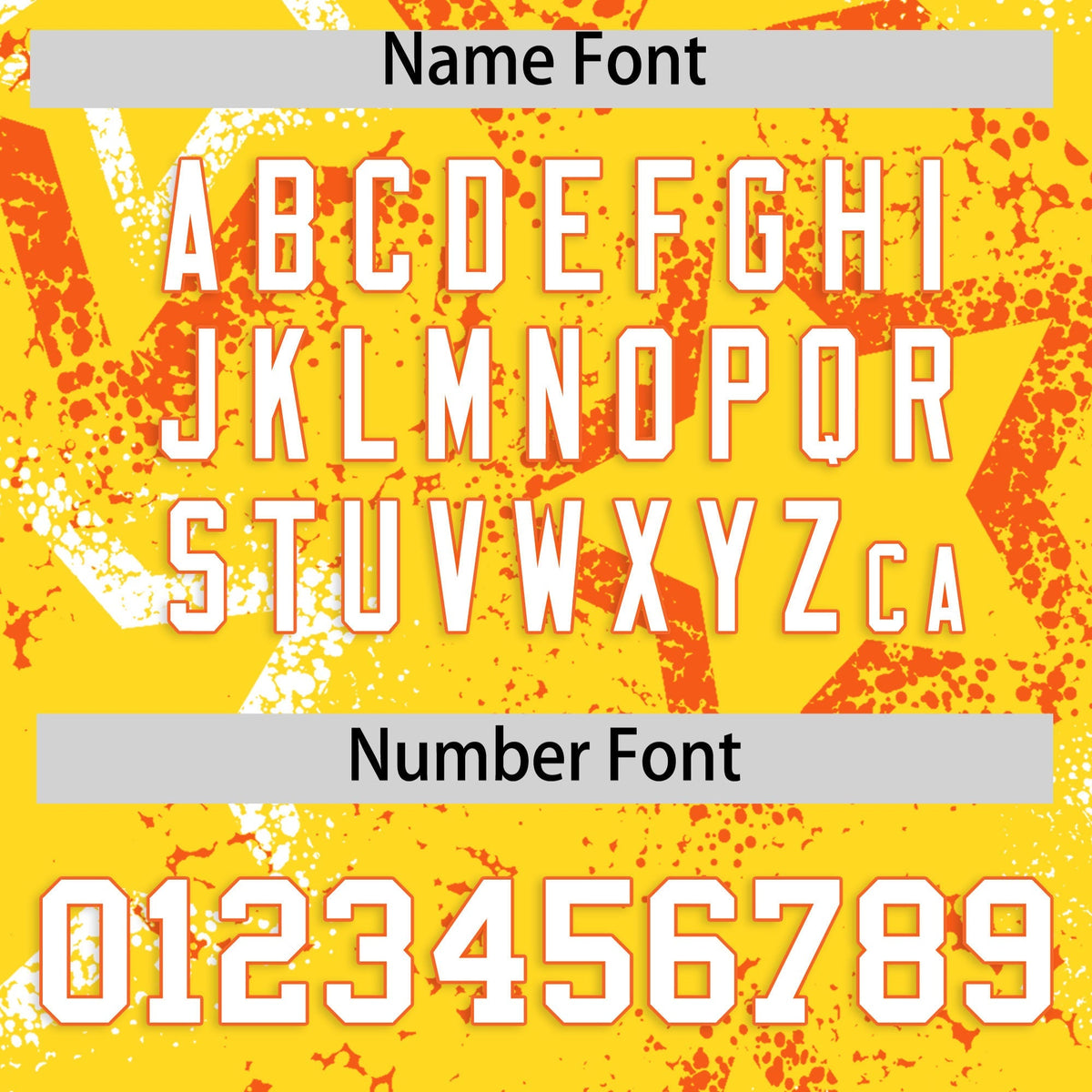 Custom Gold Orange White Star-Shaped Ink Texture Graffiti Pattern Baseball Jersey | Sublimation Printed & Stitched,Add Name and Numbern,Perfect for Parties,Perfect for Training | KXKSHOP