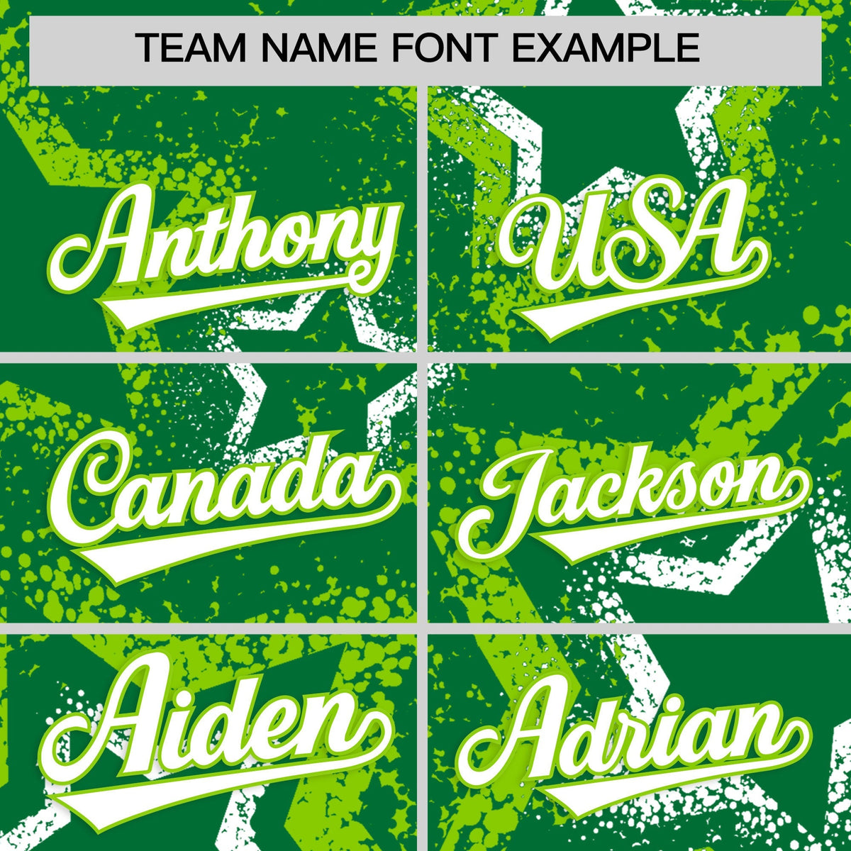 Custom Kelly Green White Neon Green Star-Shaped Ink Texture Graffiti Pattern Baseball Jersey | Sublimation Printed &amp; Stitched,Add Name and Numbern,Perfect for Parties,Perfect for Training | KXKSHOP