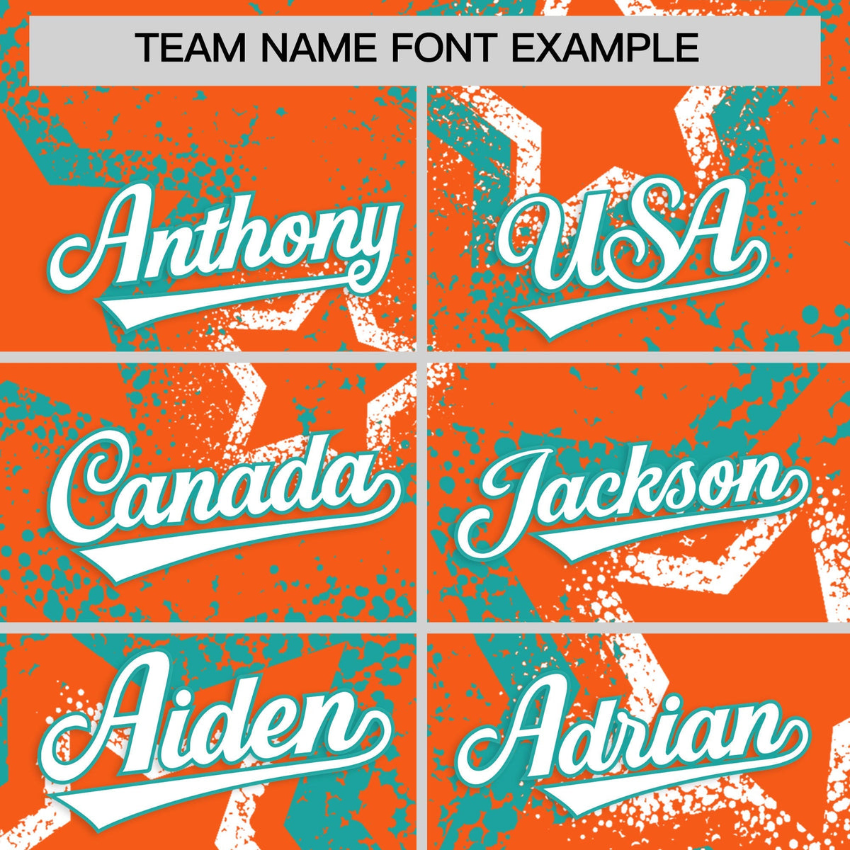 Custom Orange White Aqua Star-Shaped Ink Texture Graffiti Pattern Baseball Jersey | Sublimation Printed &amp; Stitched,Add Name and Numbern,Perfect for Parties,Perfect for Training | KXKSHOP