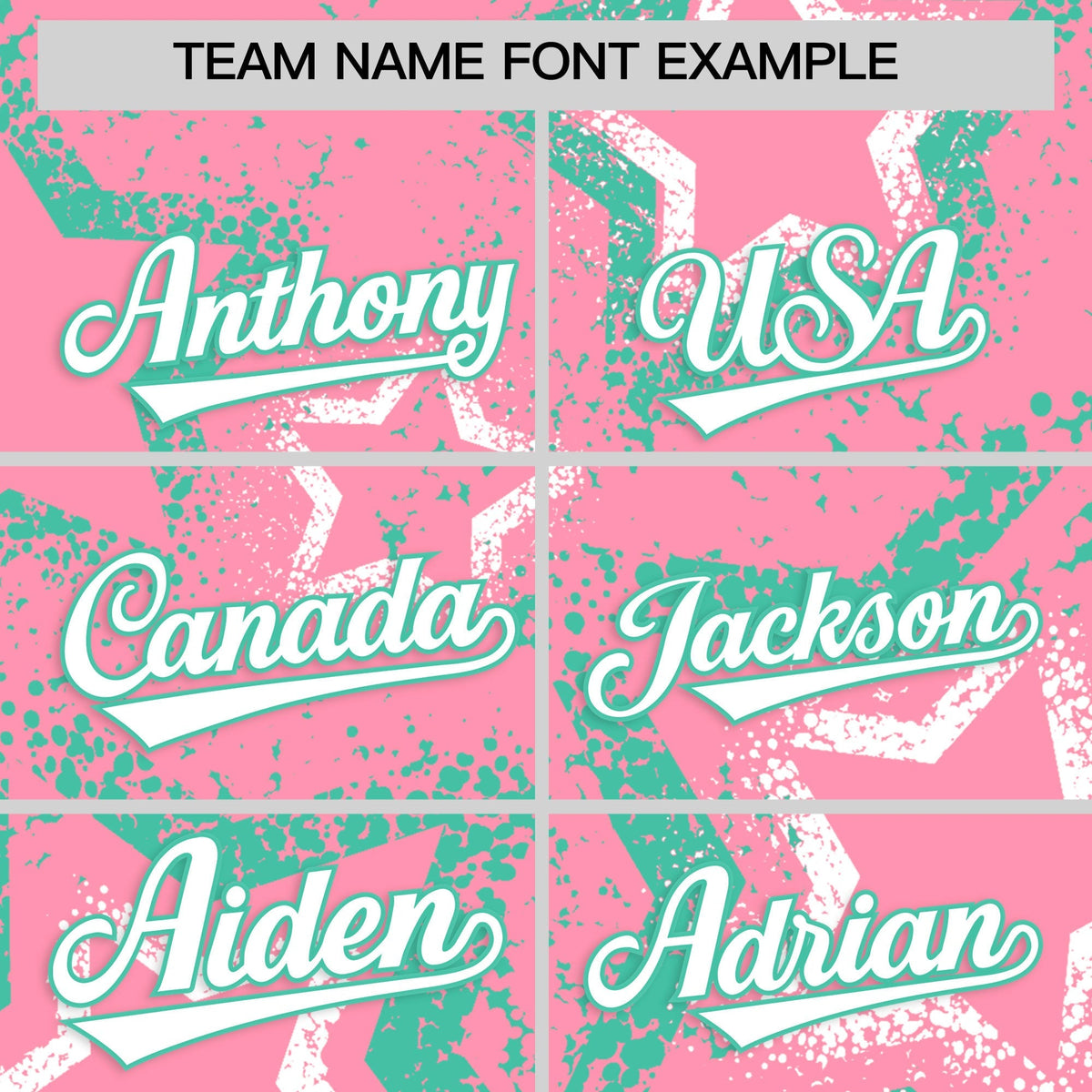 Custom Light Pink White Bright Green Star-Shaped Ink Texture Graffiti Pattern Baseball Jersey | Sublimation Printed & Stitched,Add Name and Numbern,Perfect for Parties,Perfect for Training | KXKSHOP