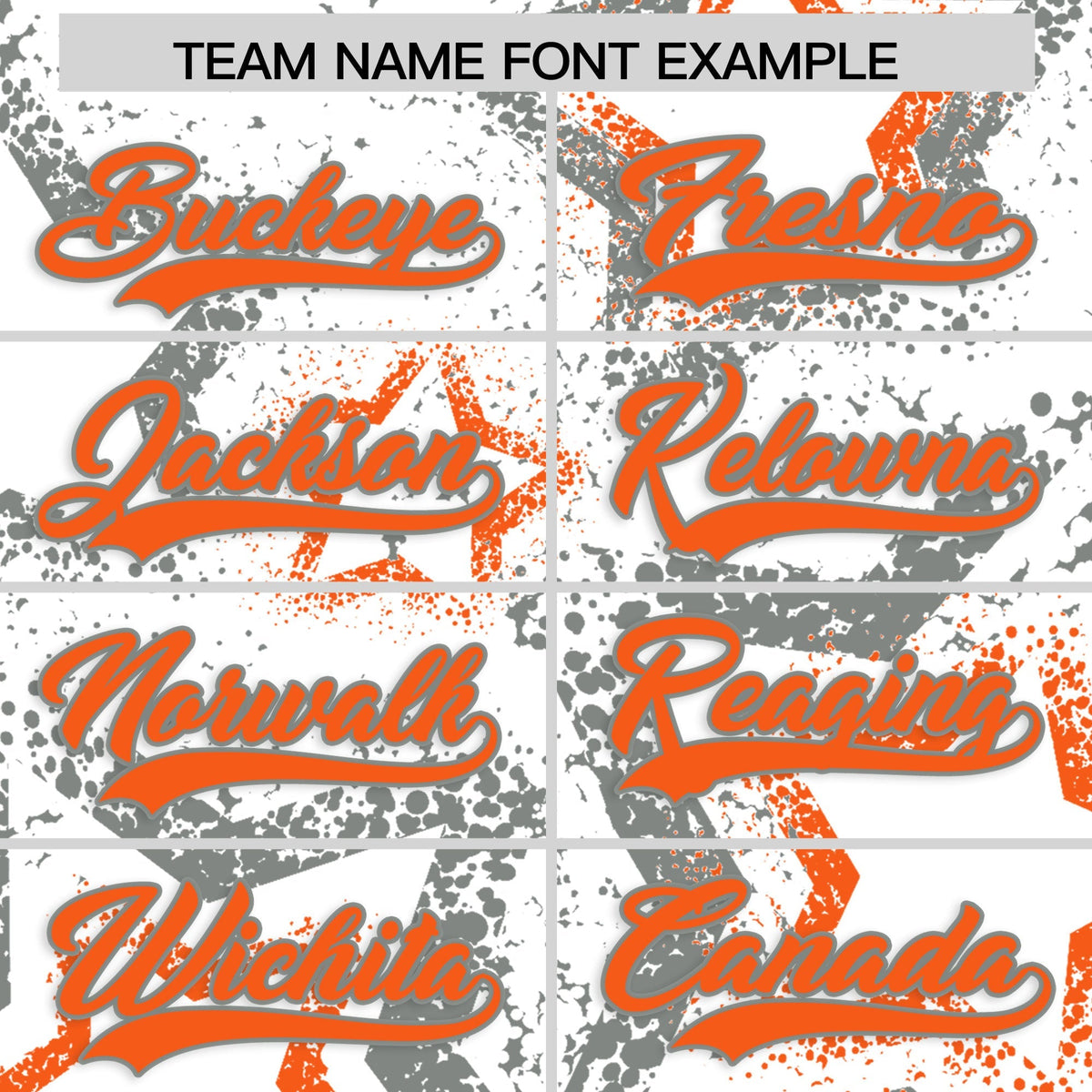 Custom White Orange Star-Shaped Ink Texture Graffiti Pattern Baseball Jersey | Sublimation Printed & Stitched,Add Name and Numbern,Perfect for Parties,Perfect for Training | KXKSHOP