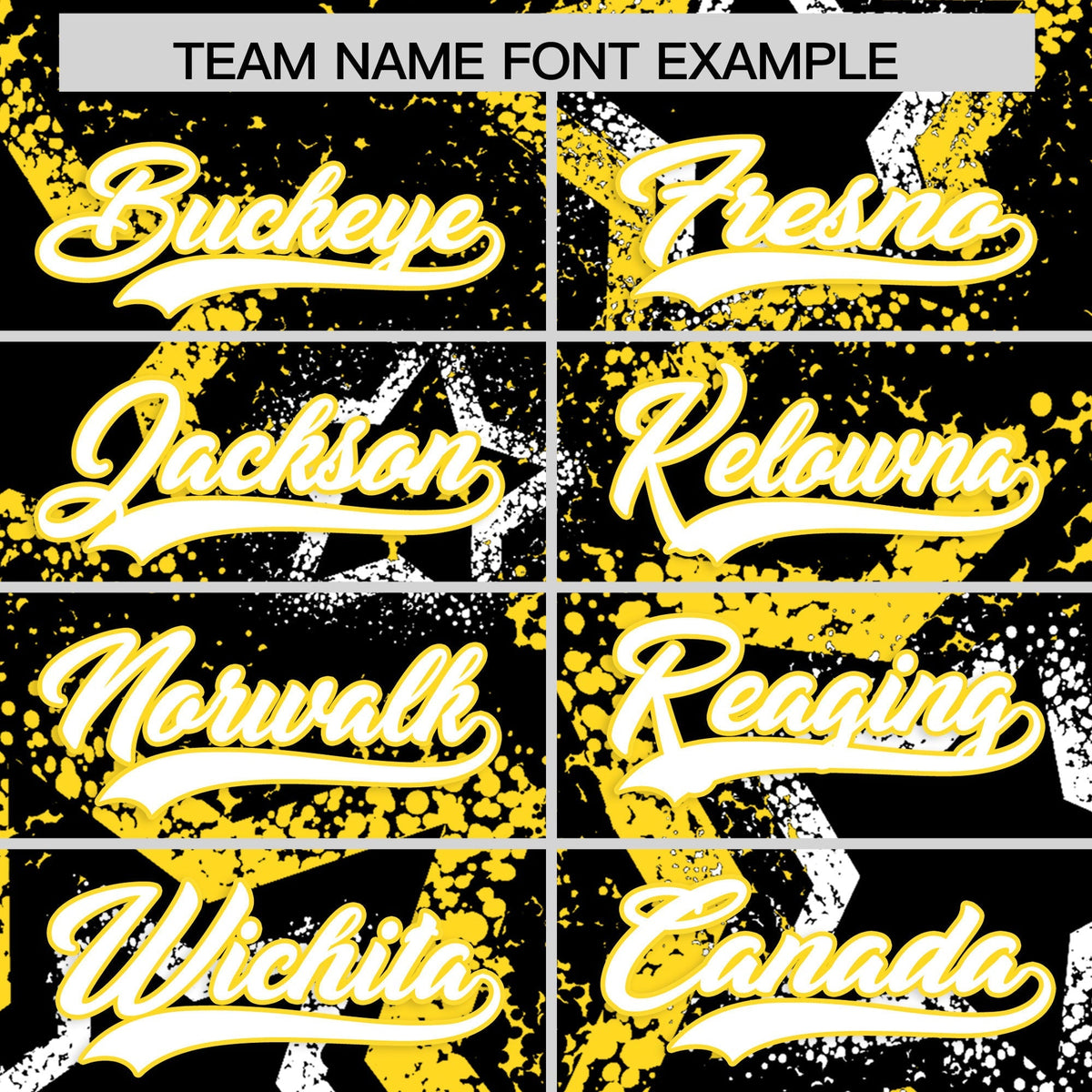 Custom Black White Gold Star-Shaped Ink Texture Graffiti Pattern Baseball Jersey | Sublimation Printed & Stitched,Add Name and Numbern,Perfect for Parties,Perfect for Training | KXKSHOP