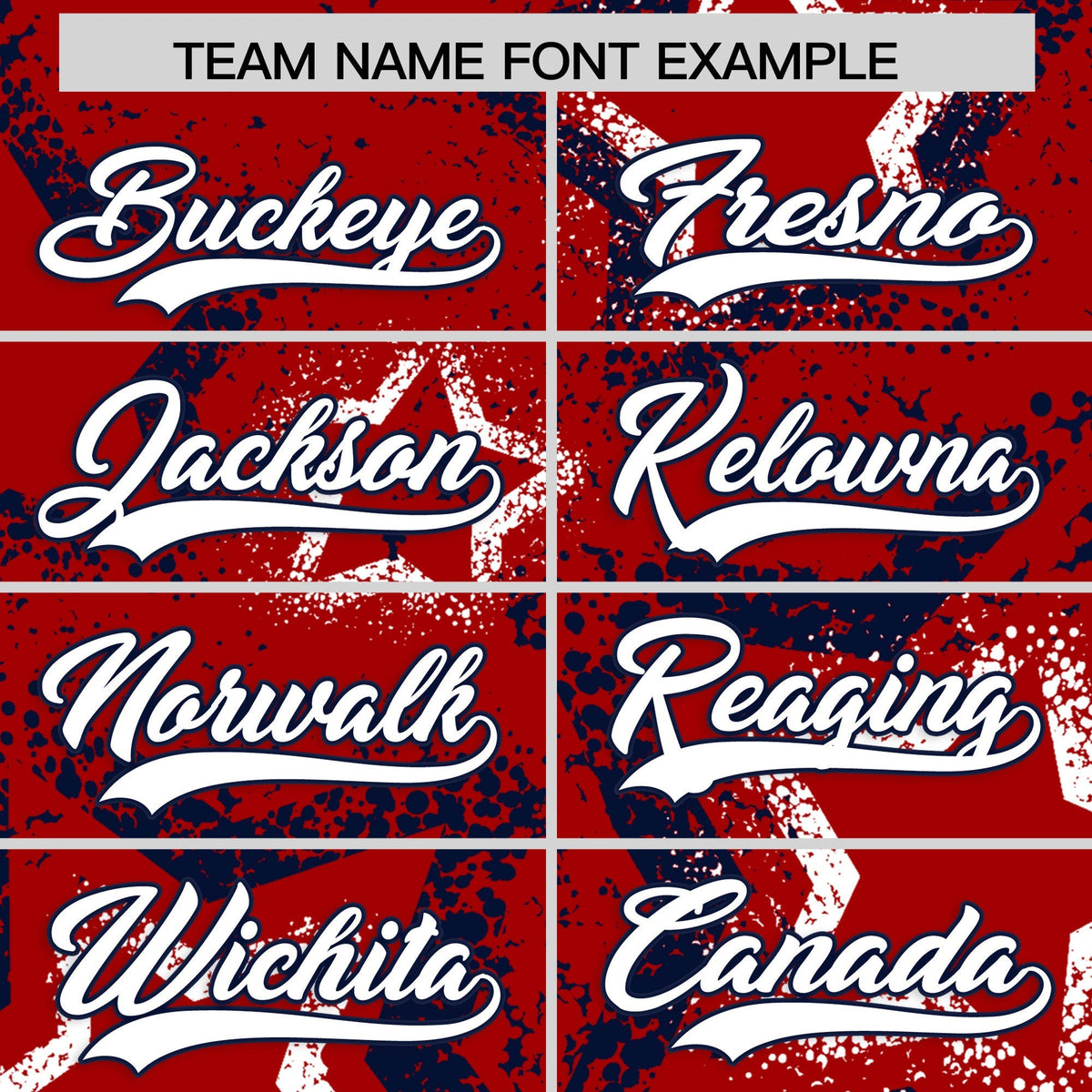 Custom Red White Navy Star-Shaped Ink Texture Graffiti Pattern Baseball Jersey | Sublimation Printed & Stitched,Add Name and Numbern,Perfect for Parties,Perfect for Training | KXKSHOP