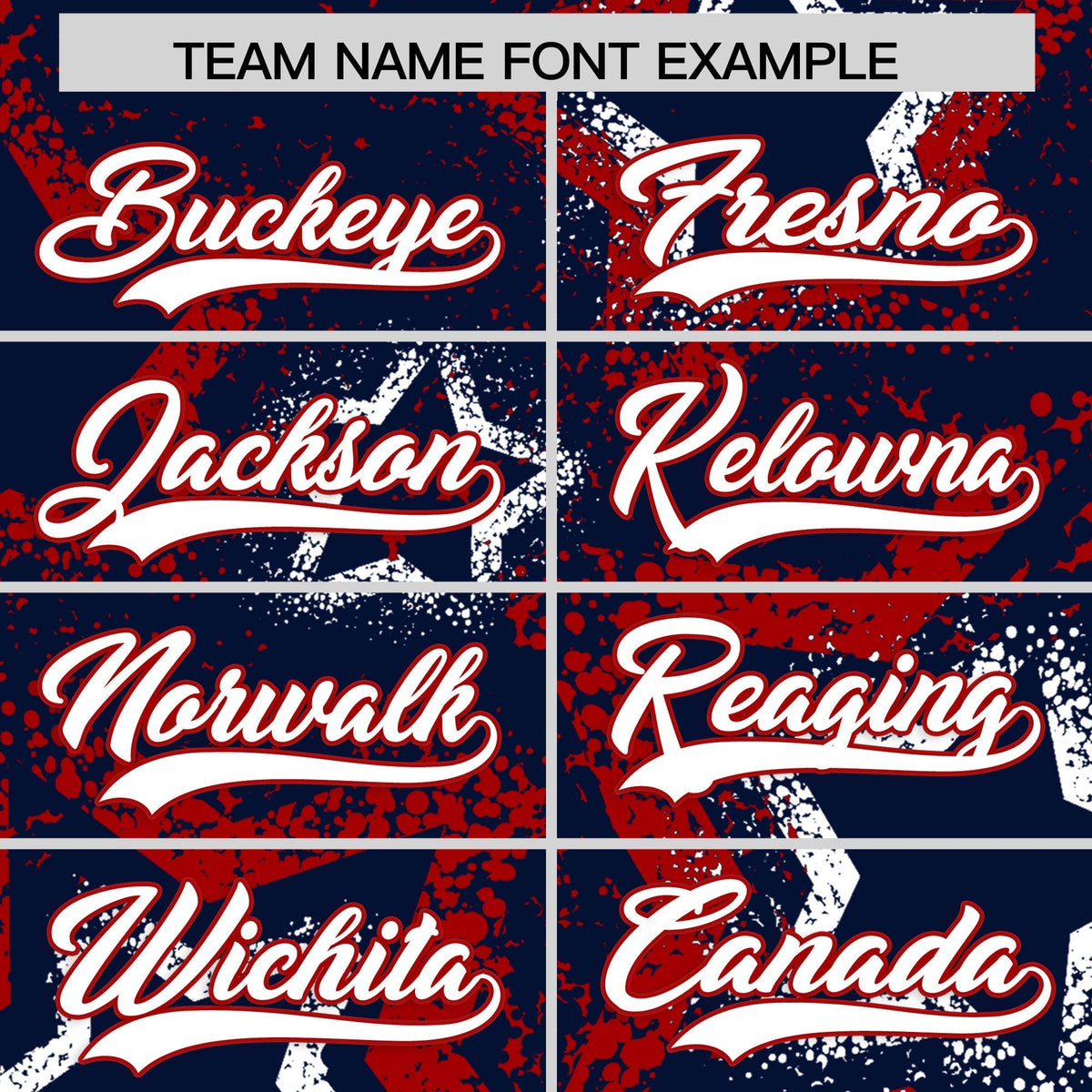 Custom Navy White Red Star-Shaped Ink Texture Graffiti Pattern Baseball Jersey | Sublimation Printed & Stitched,Add Name and Numbern,Perfect for Parties,Perfect for Training | KXKSHOP