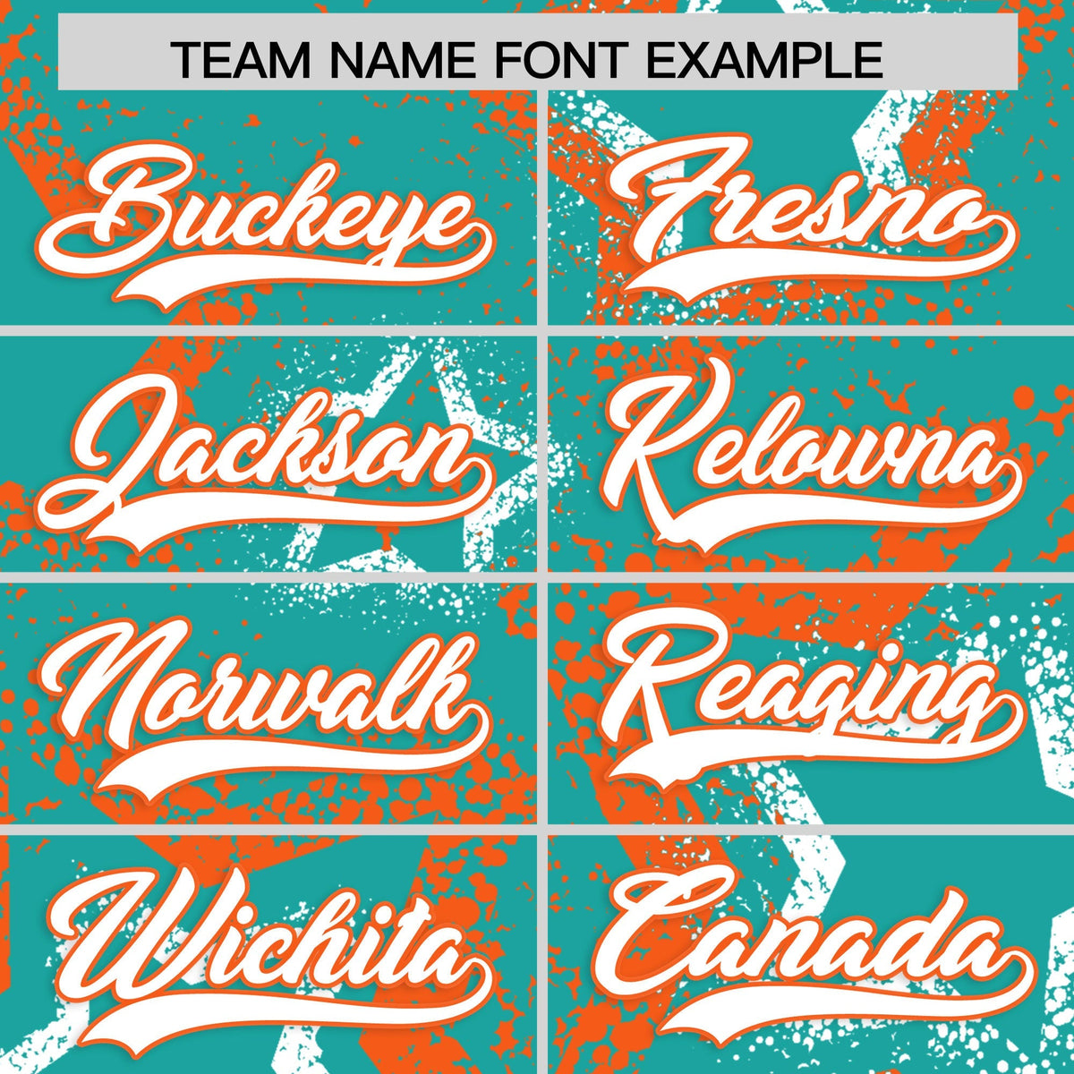 Custom Aqua White Orange Star-Shaped Ink Texture Graffiti Pattern Baseball Jersey | Sublimation Printed &amp; Stitched,Add Name and Numbern,Perfect for Parties,Perfect for Training | KXKSHOP